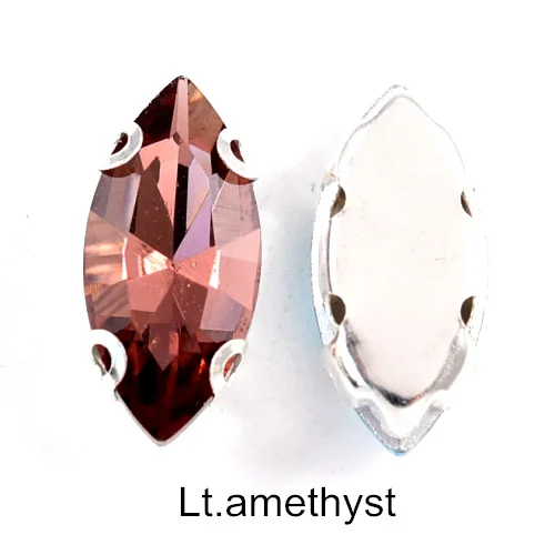 Lt.amethyst 5 размеров, прозрачные стразы для глаз лошади, пришивные стразы с когтями, Стразы для одежды, украшения B0833 - Цвет: Lt.amethyst
