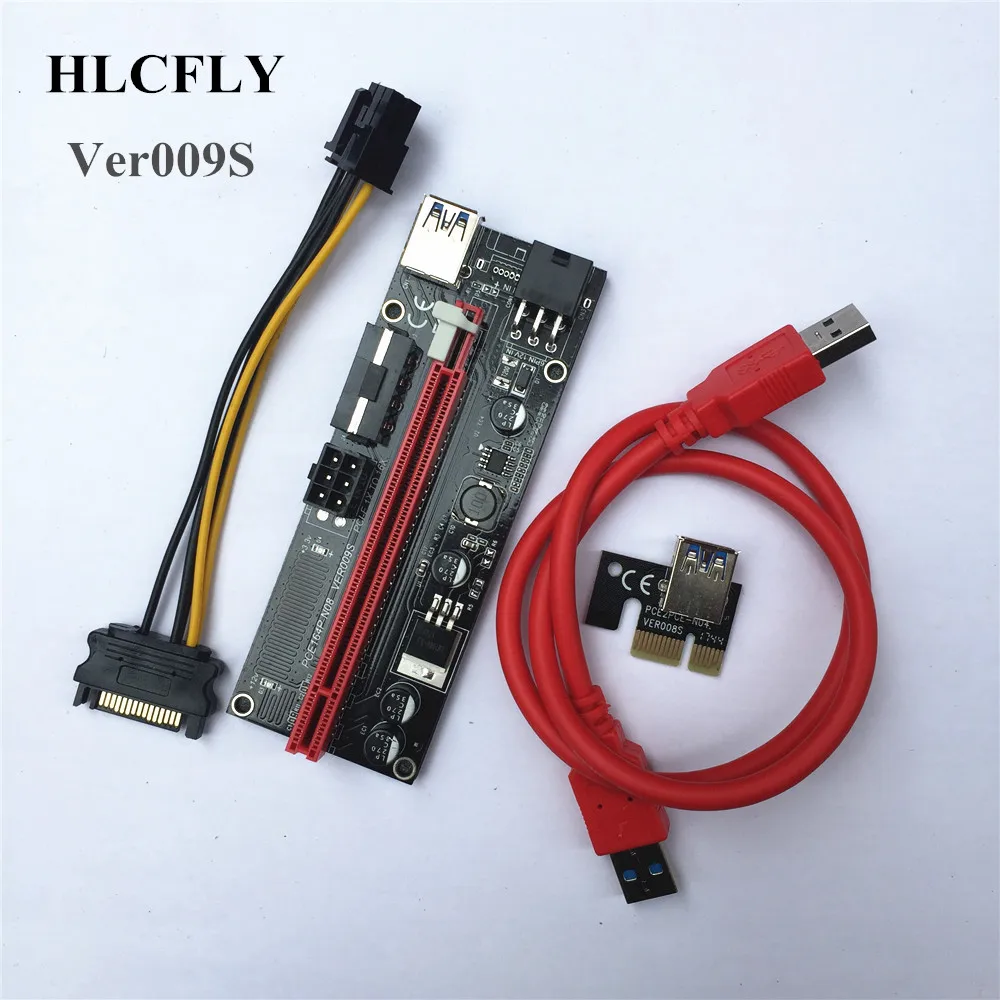 30 шт. 009 S стояк PCIe pci e PCI Express Riser Card 1X 4x 8x 16x USB 3.0 кабель 6 булавки SATA Питание для БТД