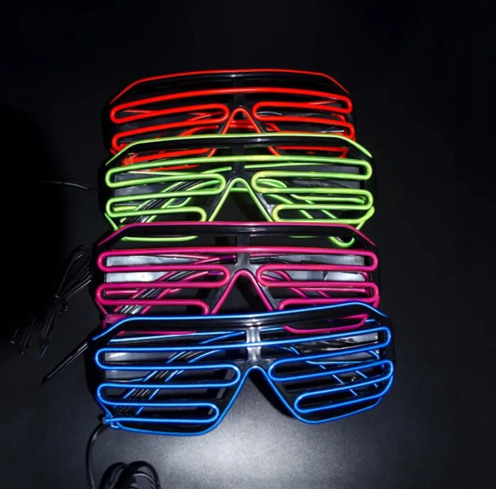 

Flaring Glasses Bar Party Fluorescent Dance DJ Bright Glasses EL Wire Fashion Neon LED Light Glow Rave Atmosphere Activing Props
