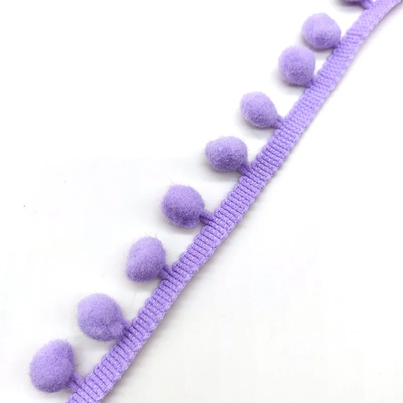 Purple 2 ярда помпон отделка шар 20 мм Ширина мини жемчужный помпон лента с бахромой швейная кружевная трикотажная ткань ручная работа, сделай сам, Ремесло АКСЕССУАРЫ - Цвет: Purple