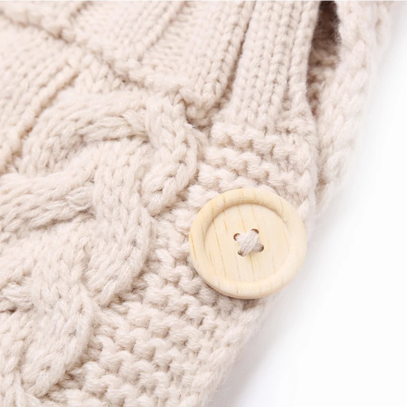 Для новорожденных спальный мешок вязаный крючком зима с капюшоном коляска