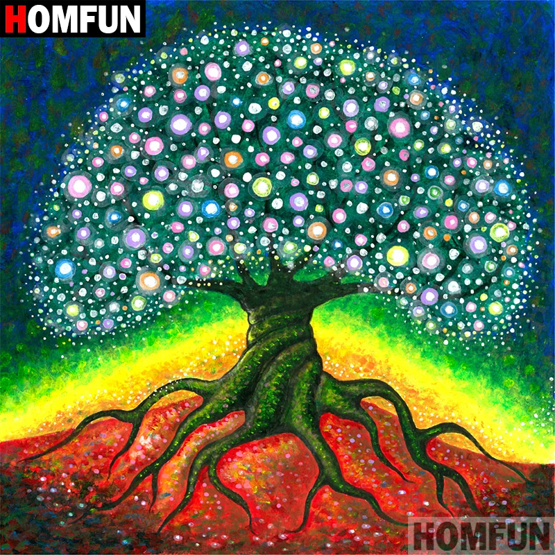 Алмазная живопись HOMFUN абстрактное дерево вышивка крестиком из