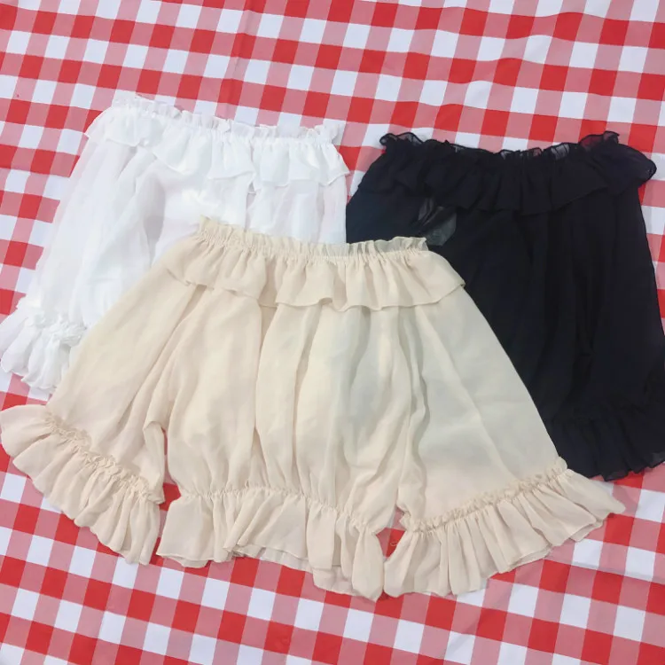 Lolita Dress Sweet Cute Kawaii Girls Princess Maid Vintage Ruffles Puff Sleeveless Red Black Pink Women dress | Тематическая одежда