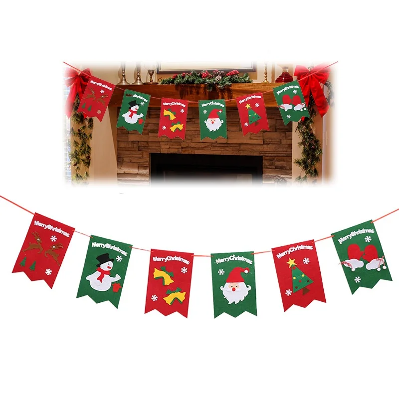 Санта костюм Лося буквы баннеры Рождественская елка носки олень гирлянда шаблон