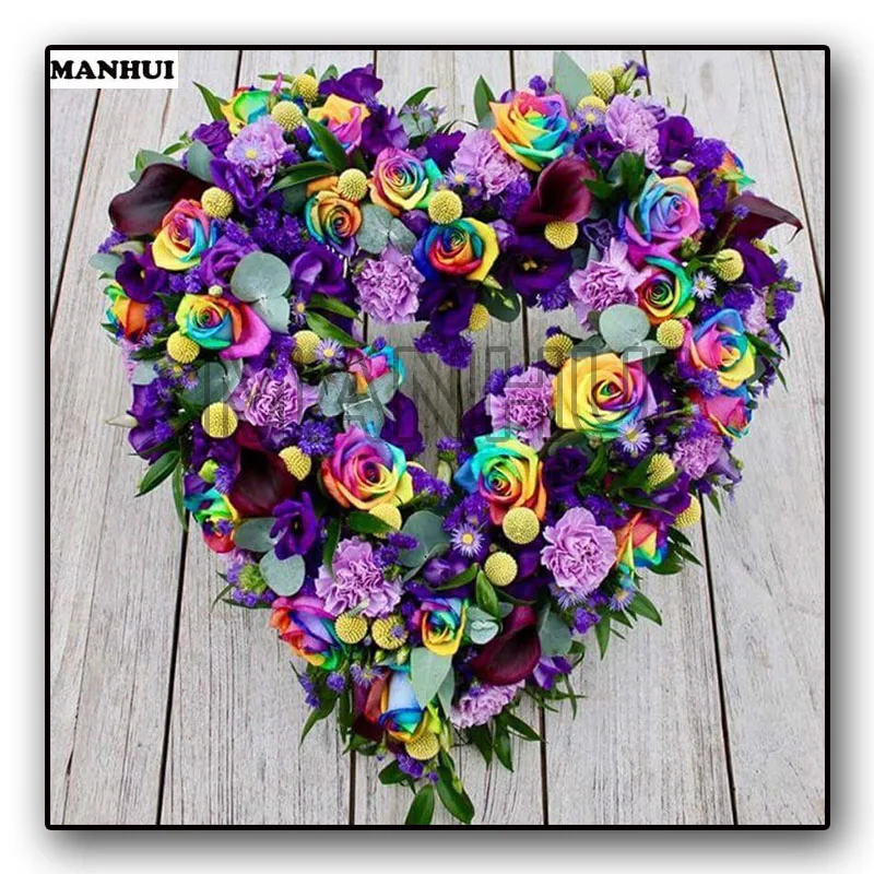 Алмазная картина MANHUI вышивка крестом любовь венок алмазная полностью квадратная