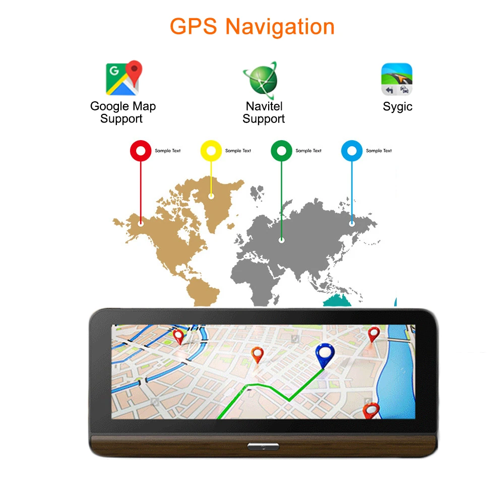 FANSICOUK 7 86 'ƊG Android 5 1 GPS навигация видеорегистратор 1080P WIFI ADAS двойной объектив