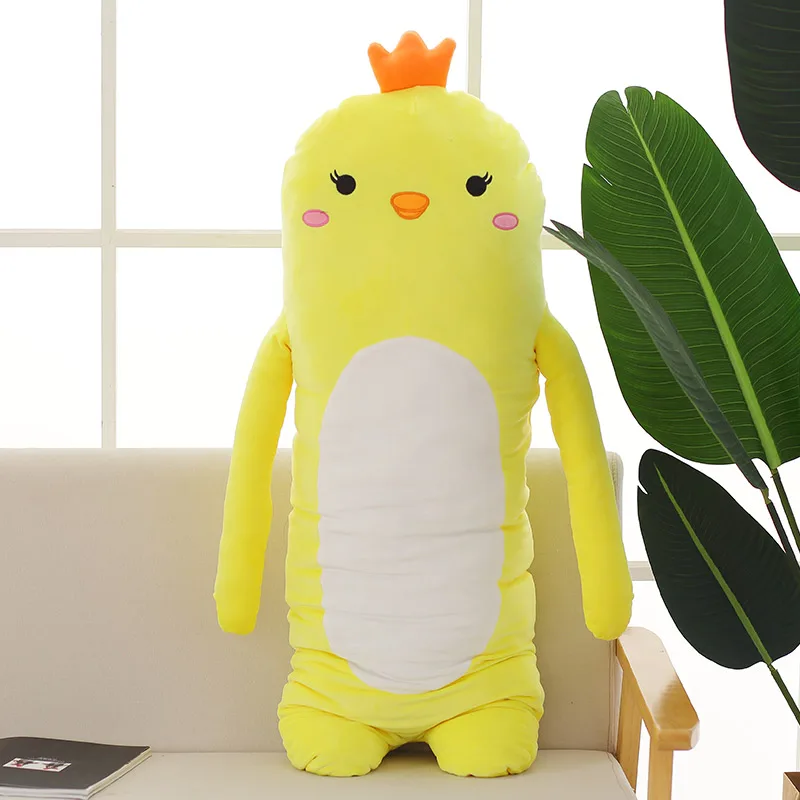 chick Милые Мультяшные мягкие животные коала Тоторо Единорог медведь кошка спящие куклы тела подушки плюшевые игрушки подарки для детей - Цвет: chick