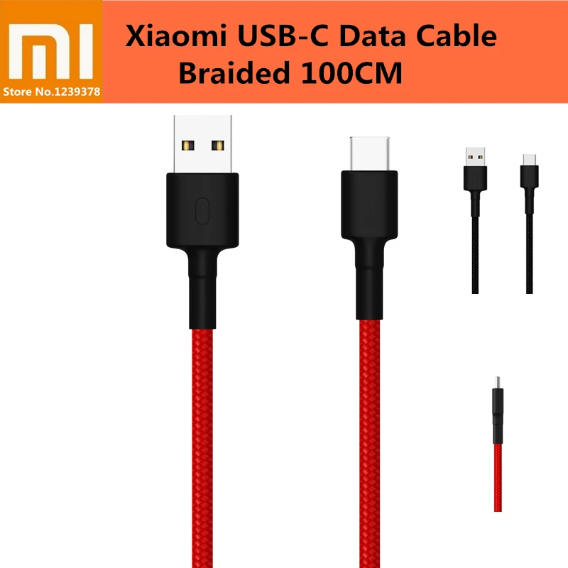 Xiaomi USB-C кабель для передачи данных Плетеный 1 м type c USB кабель для передачи данных QC3.0 type c Кабельное зарядное usb-устройство для huawei XIAOMI SAMSUNG