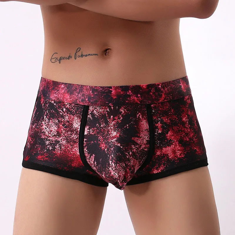boxer wine red EXILIENS, новинка, модные боксеры, мужское нижнее белье, мужские боксеры, мужские боксеры с принтом, Calzoncillo Cueca Masculina, боксеры, шорты, размер M-2XL 0523 - Цвет: boxer wine red
