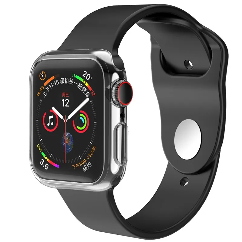 Прозрачный мягкий ТПУ чехол для Apple Watch 44 мм 40 мм корпус iWatch серии 4 прозрачный силиконовый чехол