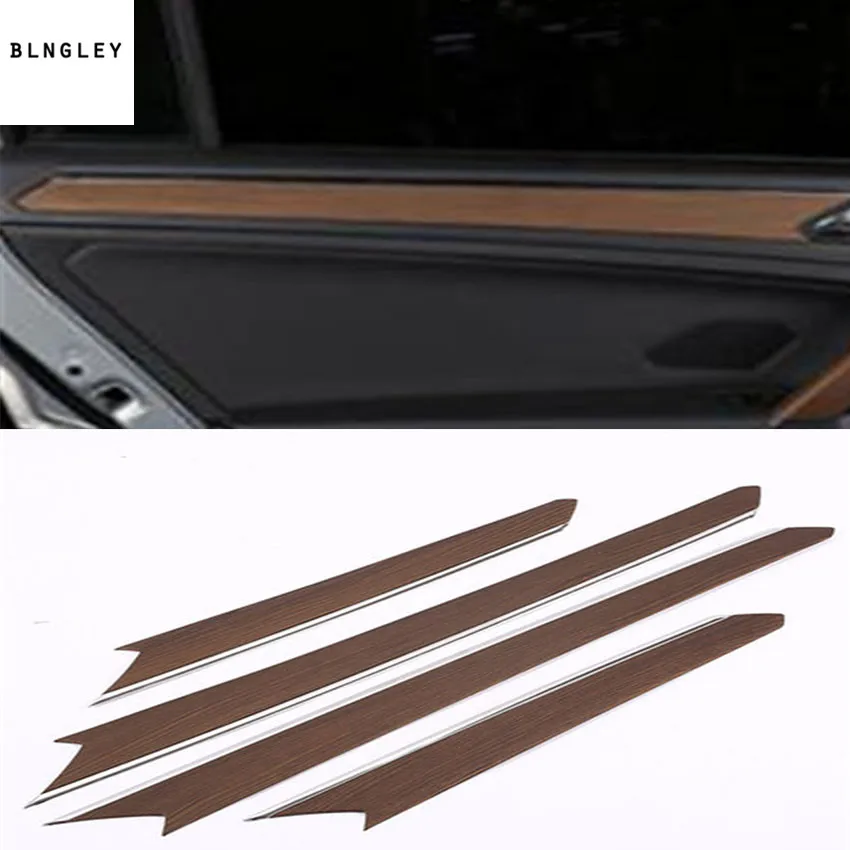 

4 шт./лот ABS деревянный зерна четыре внутренних двери, декоративный чехол для 2016-2018 Volkswagen VW Tiguan MK2