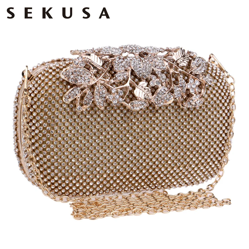 Sekusa украшенные цветами вечерняя сумочка BS010 клатч Сумки Клатчи Свадьба Кошелек