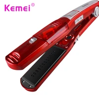 km 3011 kemei automatic straight hair brush temperature display fast hair straightener tools steam comb straightening hair irons