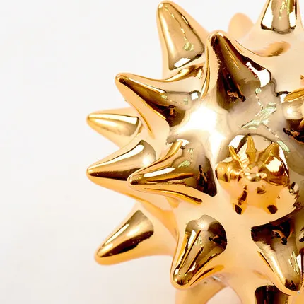 Современный золотой морской еж из смолы металлические украшения для дома