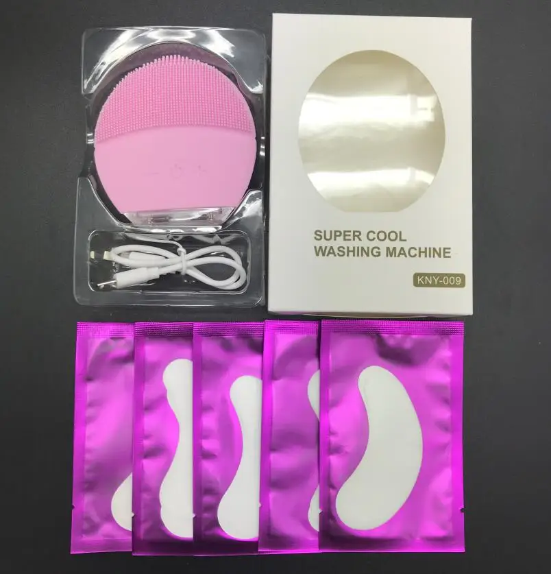 New Ultrasonic Electric Facial Cleansing Brush Vibration Skin Remove Blackheads Pore Cleanser Waterproof Silicone Face Massager - Цвет: Светло-серый