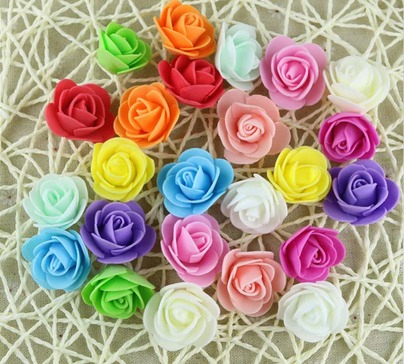 

100 шт., головки розы из пенополиэтилена, 3-3,5 см