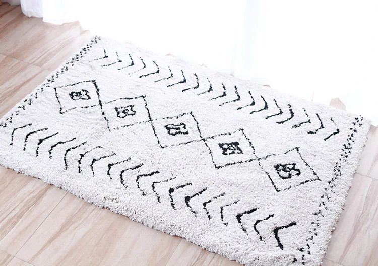 Белый Boho Мягкий детский игровой коврик Todler, Развивающие коврики, игрушки Bebe, ковер для спортзала, толстый белый геометрический напольный коврик, Tapete Infantil 120x180 см - Цвет: Белый
