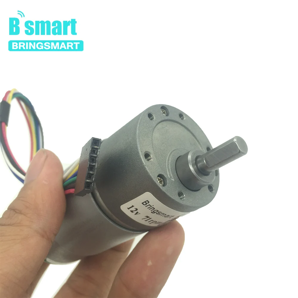 

Bringsmart JGB37-555B DC 12V Geared Motor 4-640rpm Reduction Encoder Motor High Torque Measuring Geared DC Mini Motor