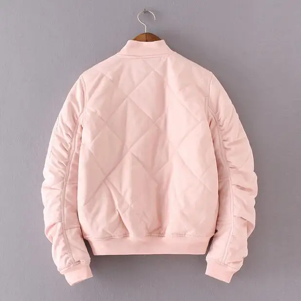 Новая мода 2018 Осень Зима куртка бомбер женский стеганый жакет в стиле кэжуал