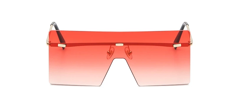 C5 gold red Негабаритные солнцезащитные очки с одной линзой для мужчин и женщин модные очки UV400 Винтажные Очки 47256 - Цвет линз: C5 gold red