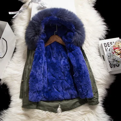 New Winter girl fashion jackets thick warm coat Fur Rabbit Liner super large raccoon fur natural collar outerwear | Детская одежда и