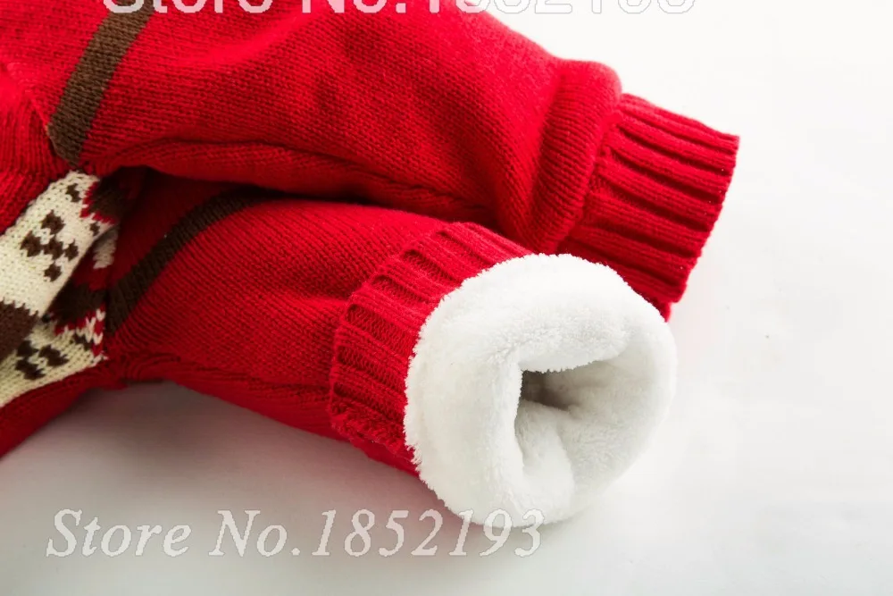 2016 Christmas Elk Baby Winter jumpsuits Newborn brand baby snowsuit warming thicken coral velvet Woolen sweater rompers Outwear | Детская