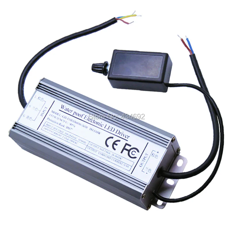 IP67 Водонепроницаемый 100W с диммером DC30 36V 0 3A Dimmable электронный светодиодный
