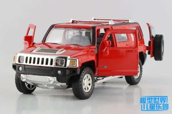 /литая под давлением игрушечная модель/1:32 весы/Hummer H3 SUV спортивный автомобиль/Вытяжка/звук и светильник/образовательная Коллекция/подарок для детей