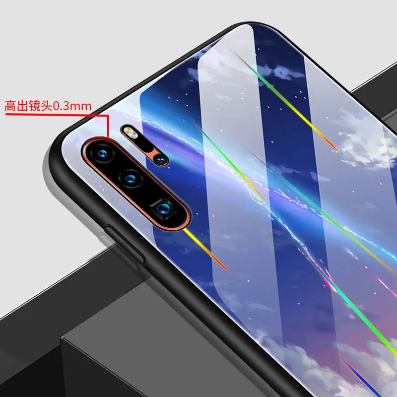 Светящийся стеклянный чехол для телефона Aurora для huawei P30 mate 20 P20 Pro, задняя крышка для Honor 20 S 9X Pro 20i 8X 8C V10 8 Lite, чехол для телефона