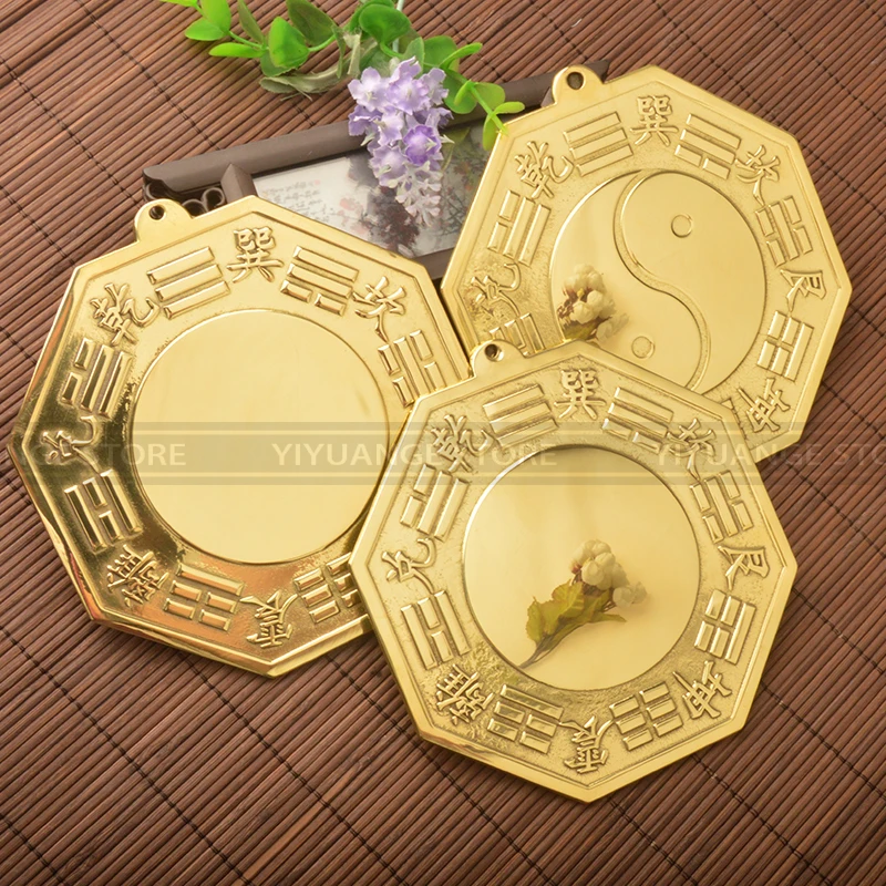 Китайское вогнутое Выпуклое медное зеркало Багуа Fengshui размером 14 см Настенное