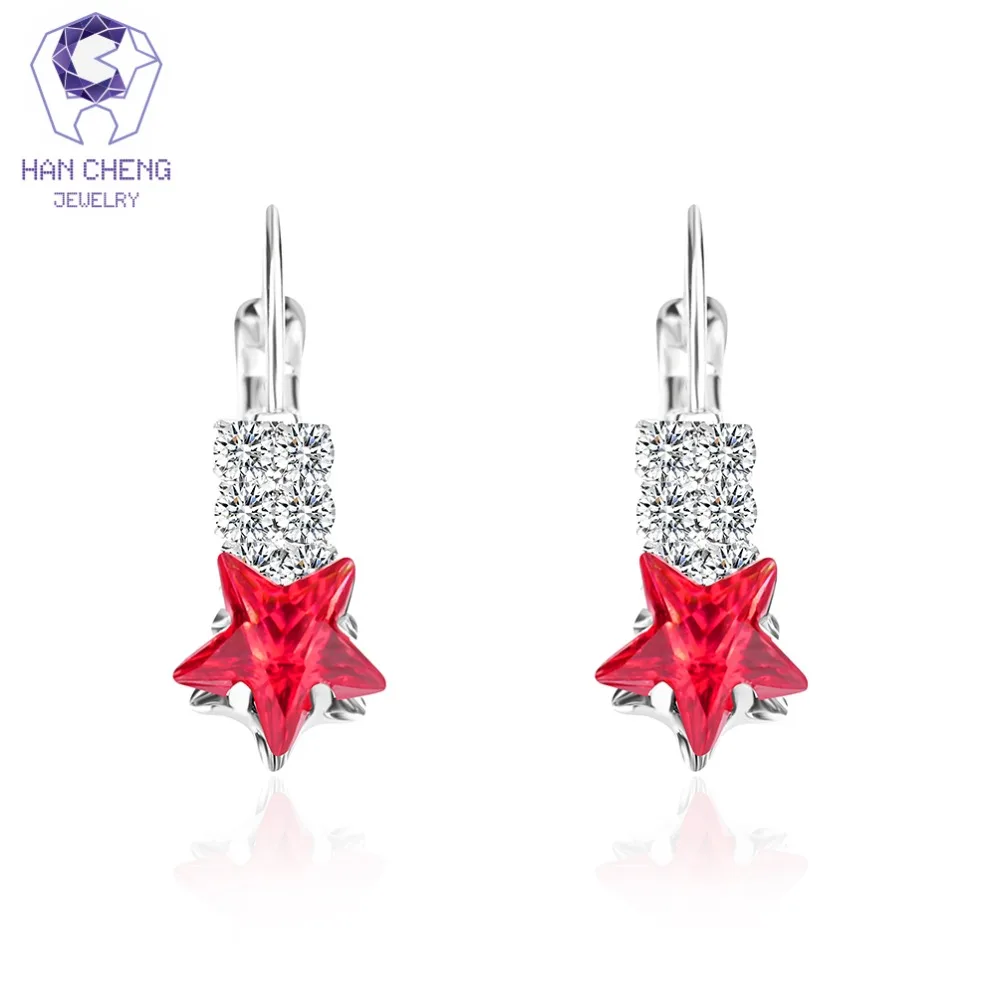Серьги гвоздики женские с кристаллами и звездой|crystal stud earrings|drop earringsfashion earrings |