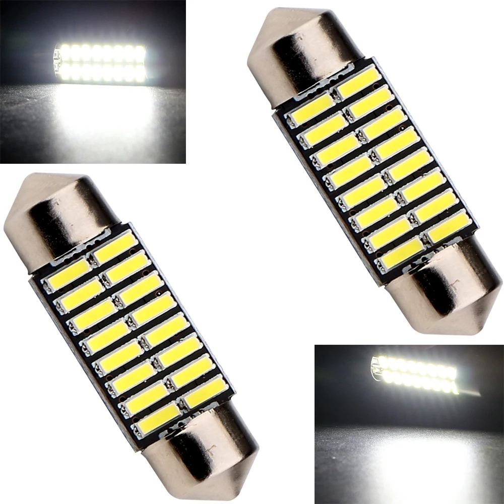 10 шт./лот Автомобильные светодиодные гирлянды 31 мм 36 39 41 C5W 16 SMD Led 4014 лампы|led festoon