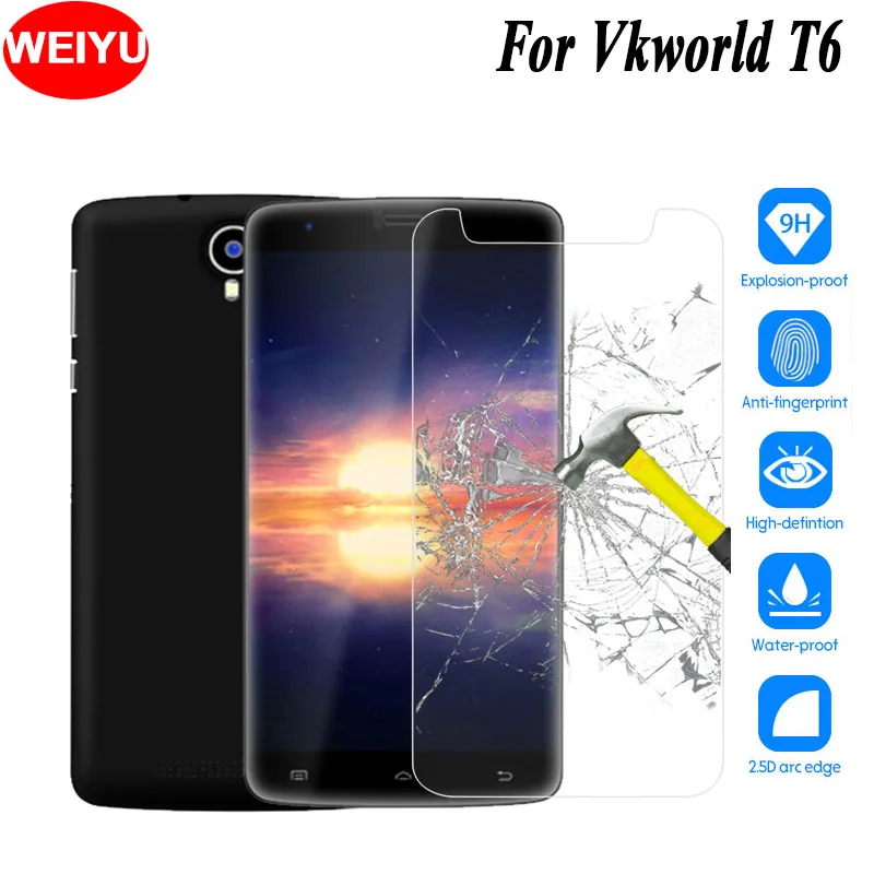 Ультратонкая Прозрачная защитная закаленная пленка WEIYU для телефона Vkworld T6 |