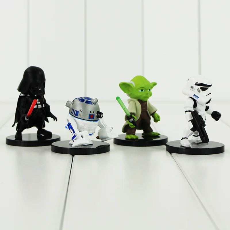 4 шт./лот пробудить Дарта Вейдера футболка с Йодой из R2-D2 робот Коллекционные