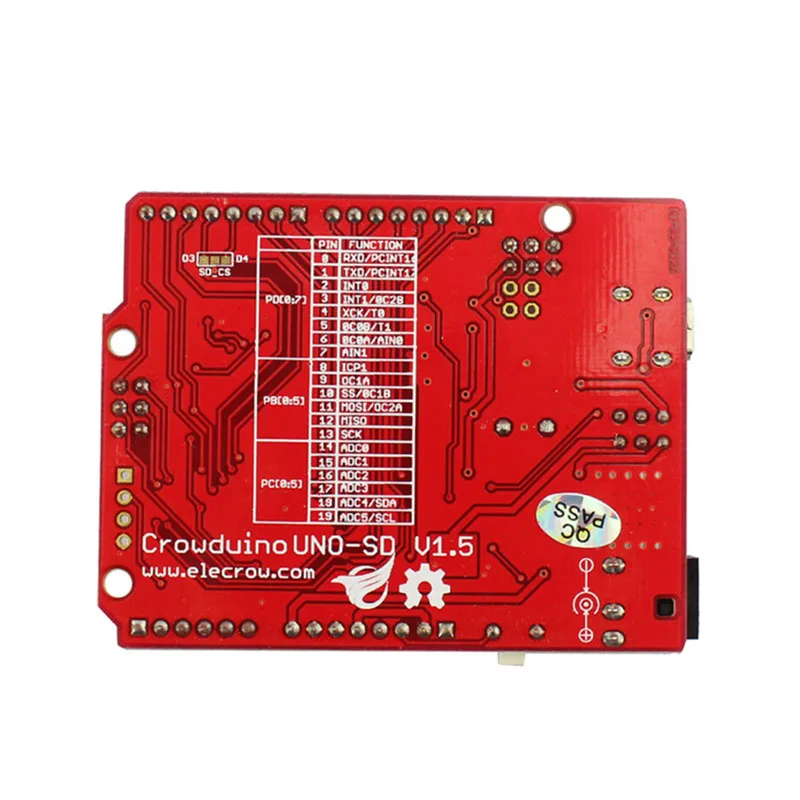 Макетная плата elerow Crowduino Uno SD V1.5 для Arduino UNO Atmega328P с мини USB кабелем микроконтроллер