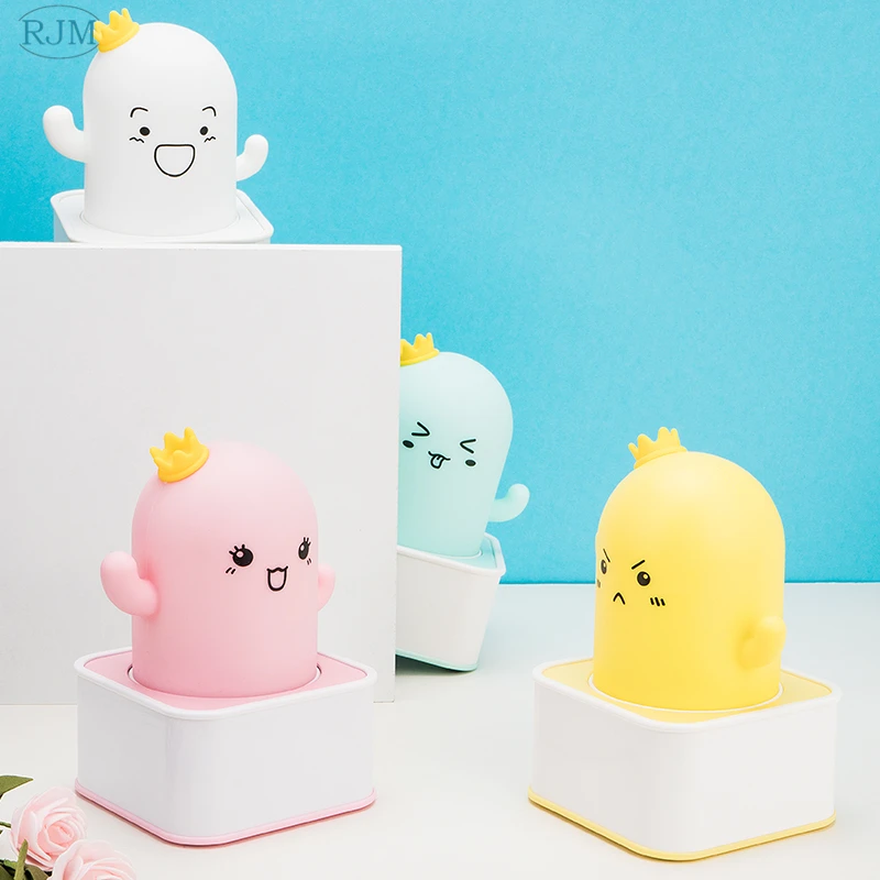 

Colorful Silica Gel Cactus Small Night Light Bedside Feeding Baby light Children's Sleep Creative Pat Lamps