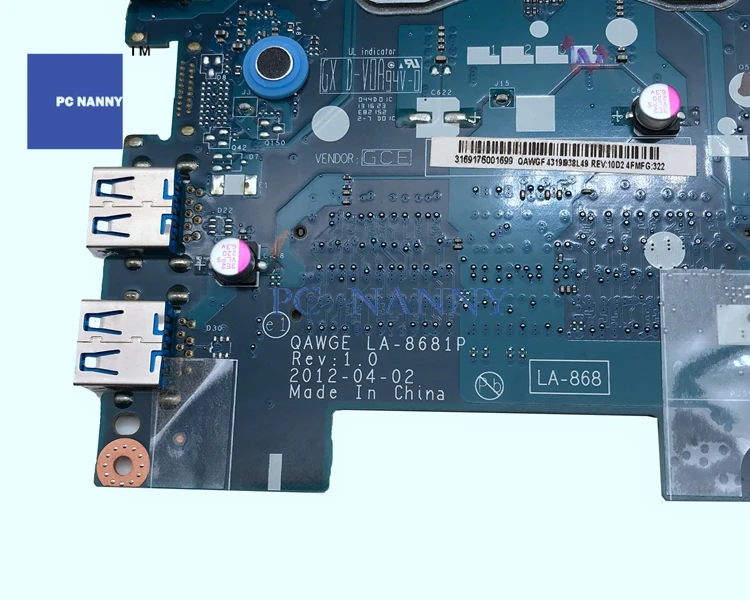 Материнская плата PCNANNY QAWGE LA-8681P для Lenovo ideapad G485 14 ''материнская ноутбука |