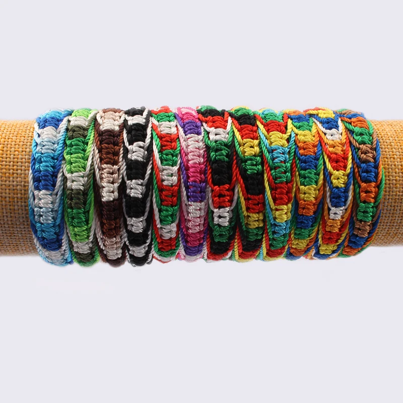 12Pcs/lot Fashion Rasta Friendship Bracelet Wristband Cotton Silk Reggae Jamaica Surfer Boho Bracelets Gift For Men Women | Украшения и