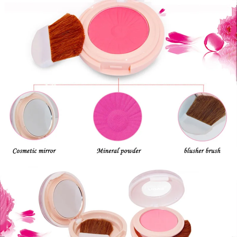 NOVO Цвет Румяна на лица Женская пудра палитра натуральный макияж с кистью зеркало