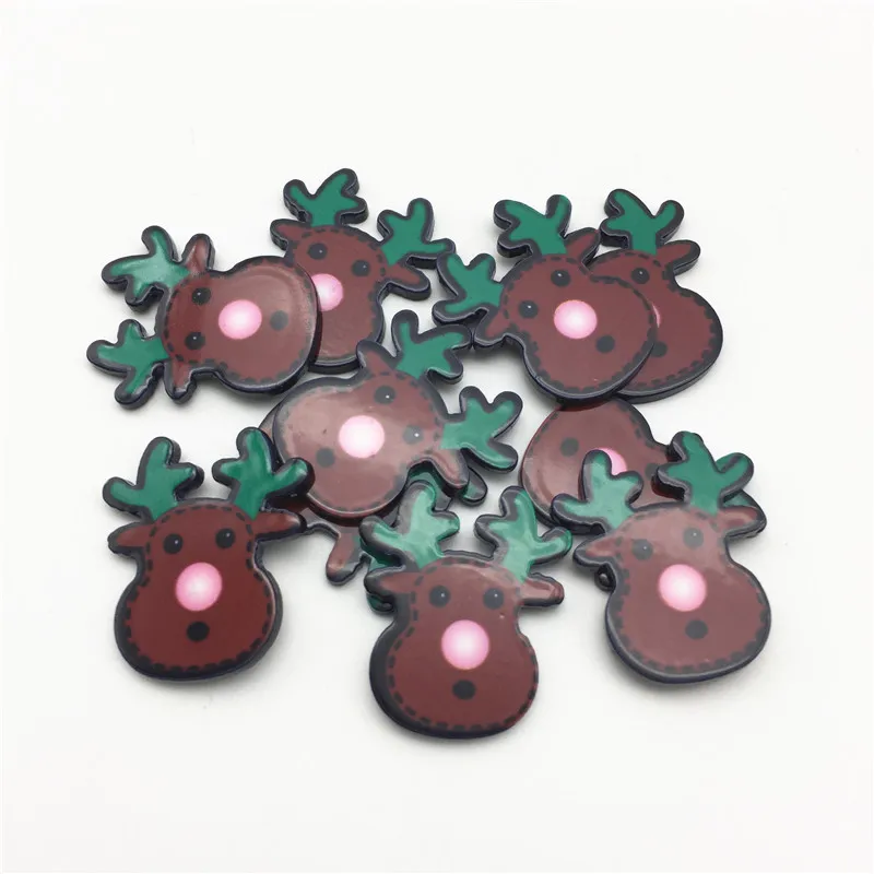 

50pcs 24x27mm Resin Reindeer Christmas Cabochons Flatbacks Embellishments DIY Phone Decorations Scrapbooking Cardmaking Crafts