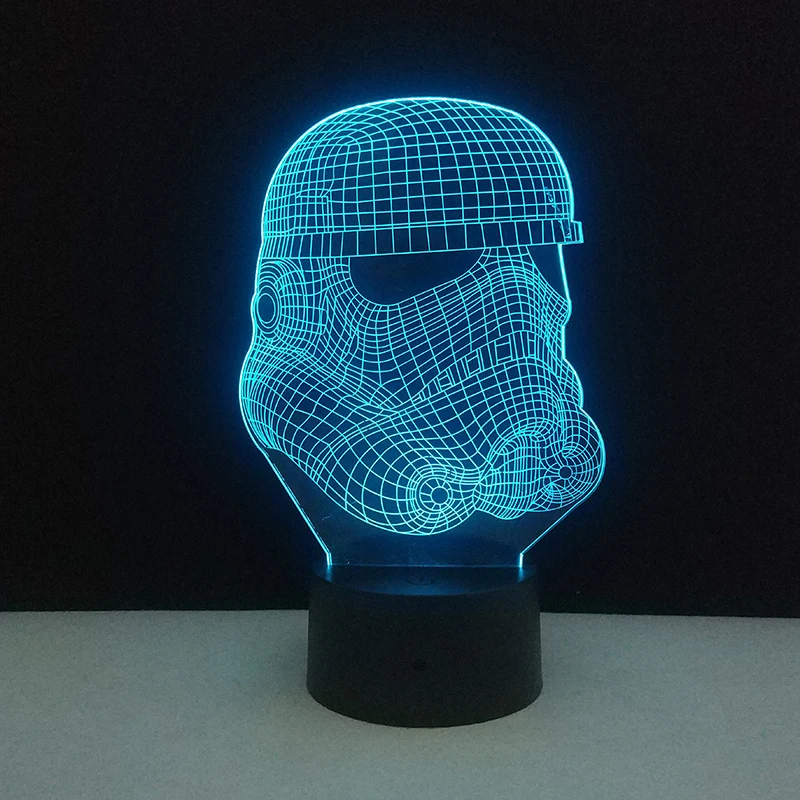 Звездные войны 3D Дарт Вейдер Темный воин Иллюзия 7 цветов Изменение визусветодио дный альный светодиодный свет светятся в темноте игрушки Рождественские мальчики подарки