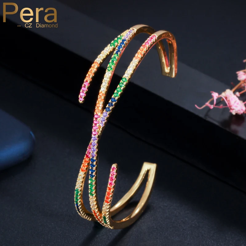 Ручная работа, изысканные разноцветные оправы из фианита, геометрическая форма X, крест, большие открытые манжеты, багета для женщин, ювелирные изделия, аксессуары Z048