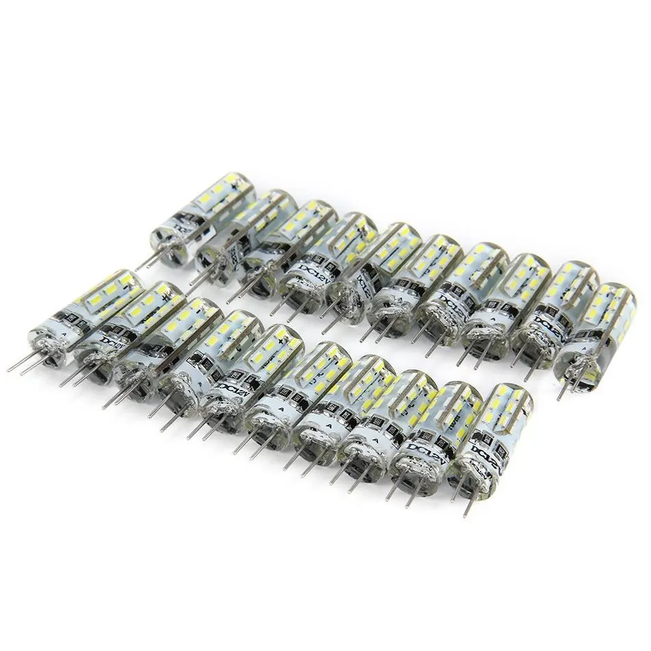 100 шт. 2 Вт G4 светодиодные лампы высокой Мощность SMD3014 DC 12 В белый/теплый белый свет