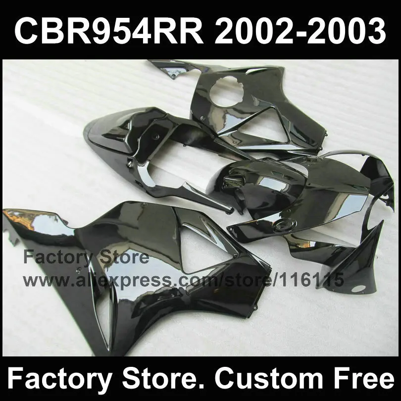 Глянцевые черные Обтекатели на заказ для CBR 900RR 2002 2003 fireblade 954 RR 02 03 компрессионные