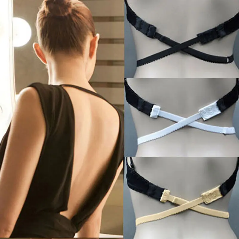 

Hot Sale Low Back Backless Bra Strap Adapter Converter Fully Adjustable Extender Hook Black White Khaki