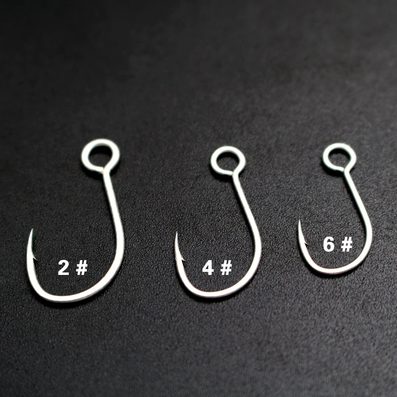 

Bimoo 10pcs Single Hook for Fishing Lure inline Large Eye Spinner Spoon Hooks Spares