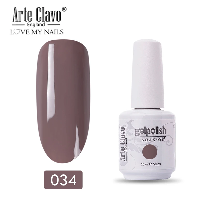 11034 Arte Clavo 15 мл Лак для ногтей гель для ногтей замачиваемый Розовый Красный СВЕТОДИОДНЫЙ УФ-Гибридный Гель-лак грунтовка для ногтей Гель-лак блеск для ногтей макияж - Цвет: 11034