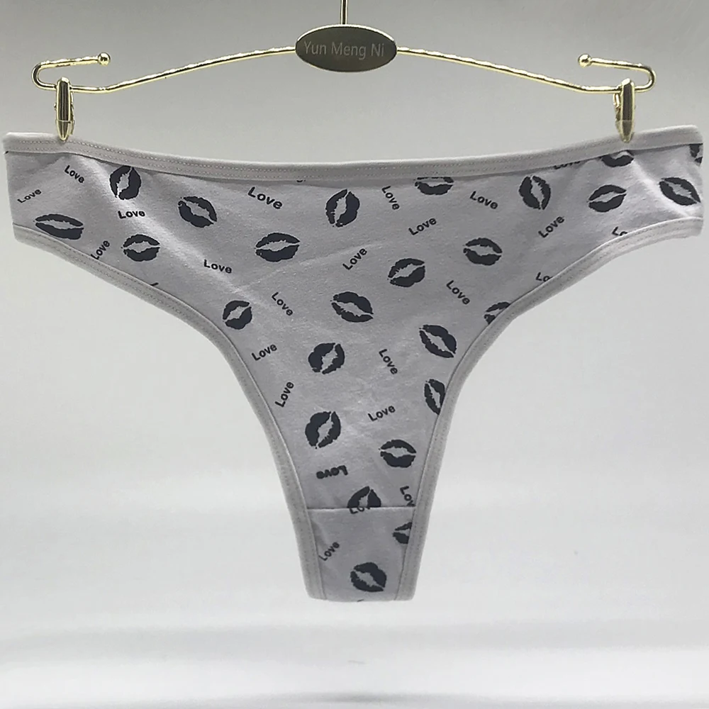Стринги женские хлопковые с принтом губ 6 шт./комплект|panties sexy women|ladies pantieswomen underwear |
