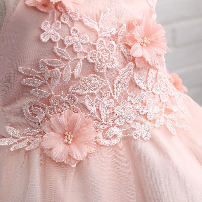 Новое поступление платья с объемным цветком для девочек 2017 детское платье