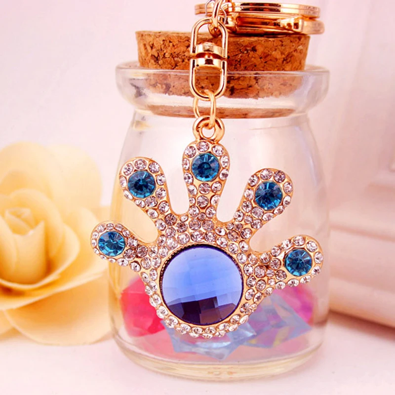Pro Acme Personalise Full Crystal Hand Round Keychain for Women Rhinestone Bag Pendant Purse Key Chains llaveros PWK0716 | Украшения и